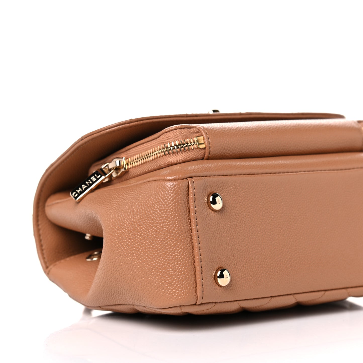 Caviar Quilted Small Business Affinity Flap Camel