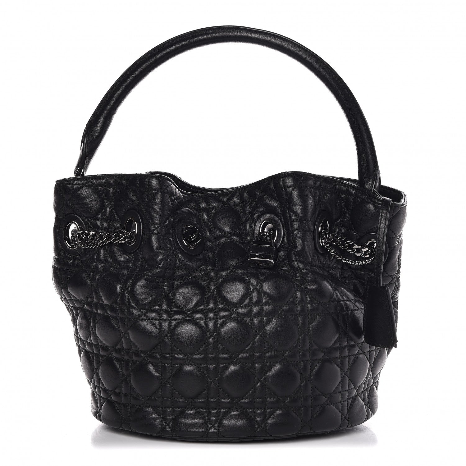 Christian Dior Lambskin Cannage Chri Chri Drawstring Bag Black 1 of 7