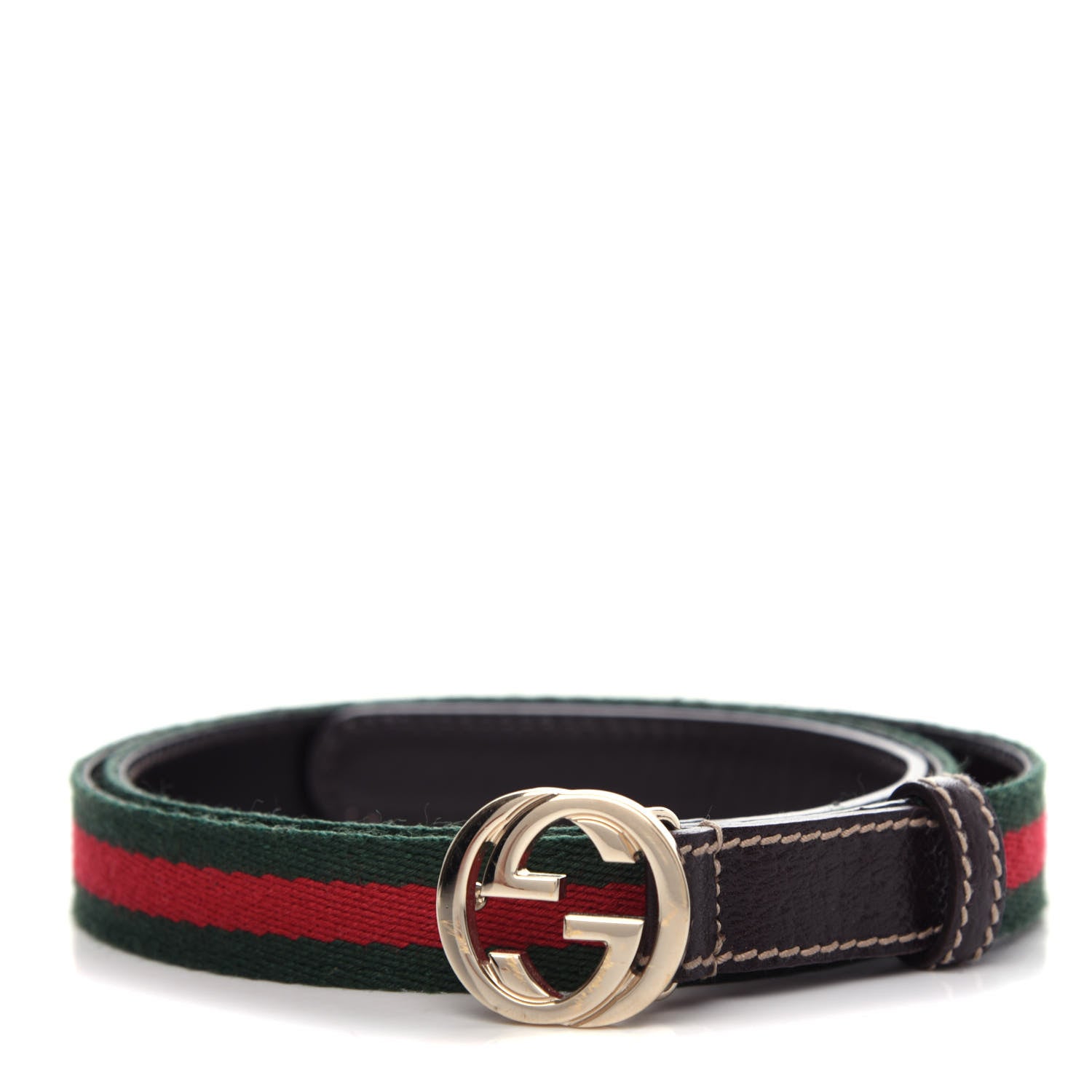 Gucci Canvas Web Interlocking G Belt 90 36 Black 1 of 3
