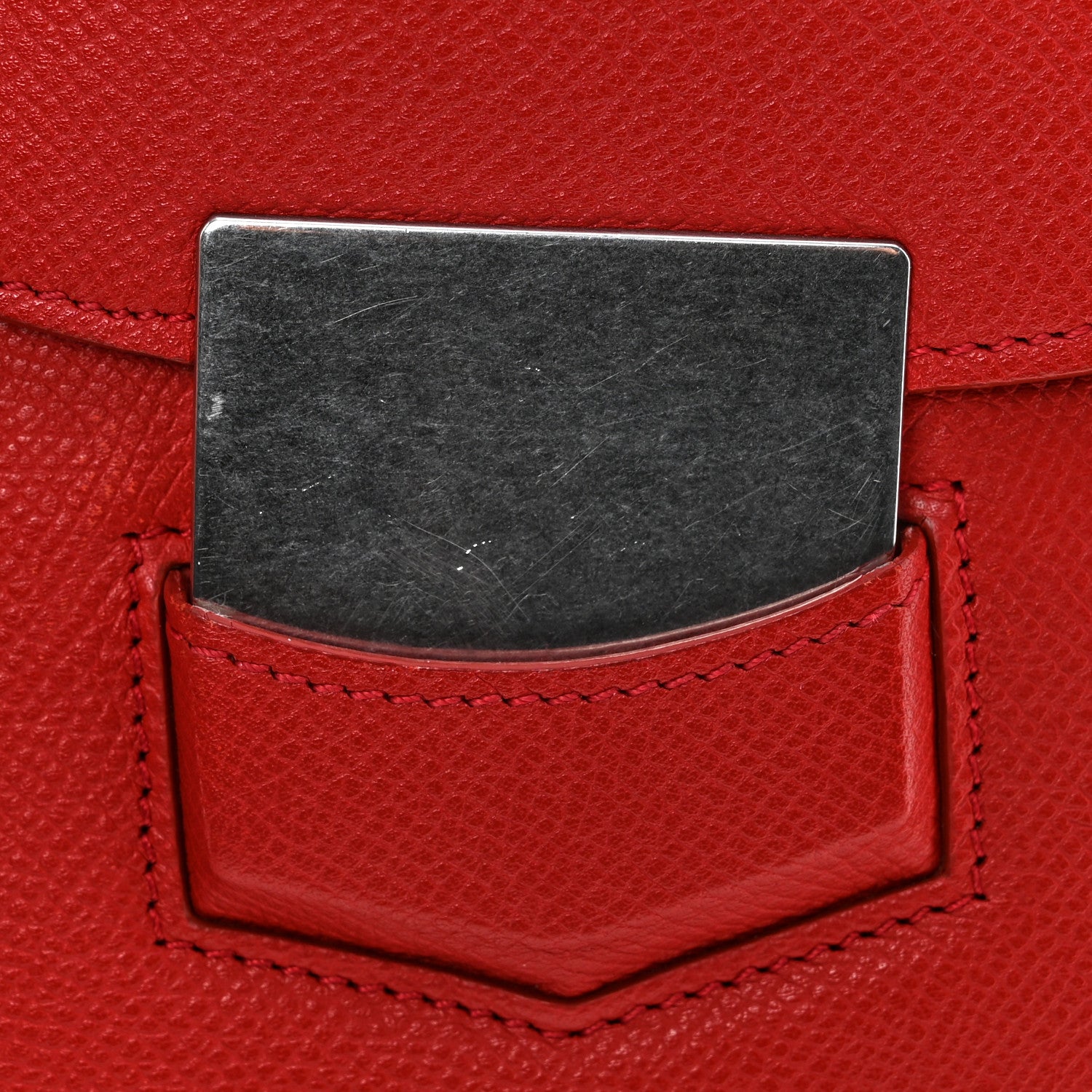 Celine Grained Calfskin Small Trotteur Coquelicot 15 of 16