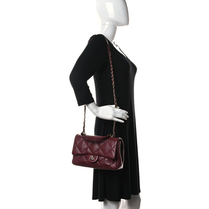 Chanel Lambskin Quilted Easy Carry Flap Burgundy 2 of 10