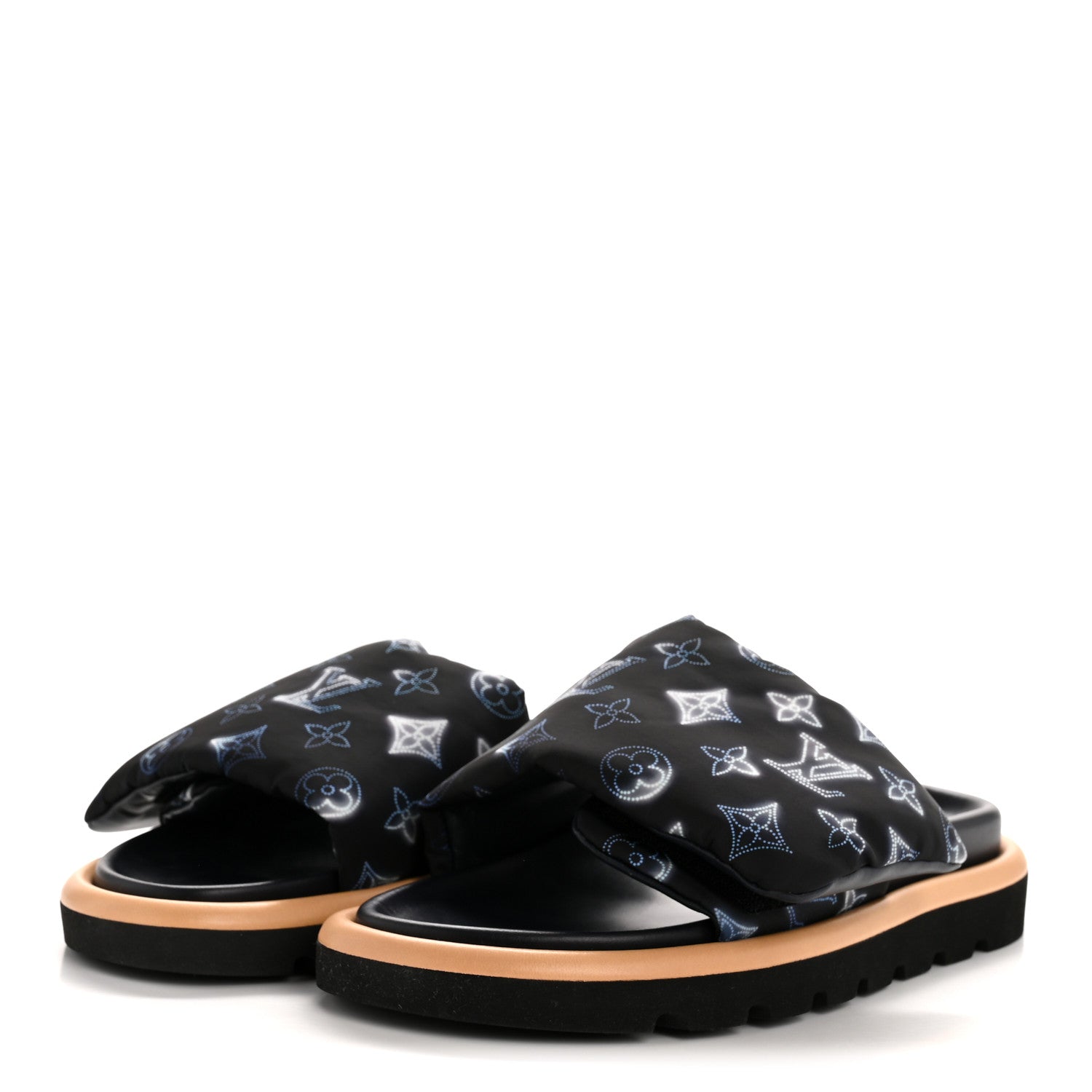 Louis Vuitton Nylon Monogram Womens Pool Pillow Comfort Mules 40 Navy Blue 4 of 9