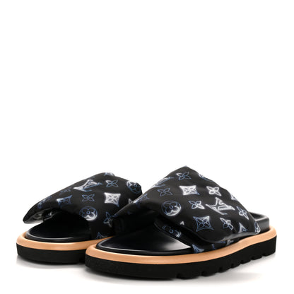 Louis Vuitton Nylon Monogram Womens Pool Pillow Comfort Mules 40 Navy Blue 4 of 9