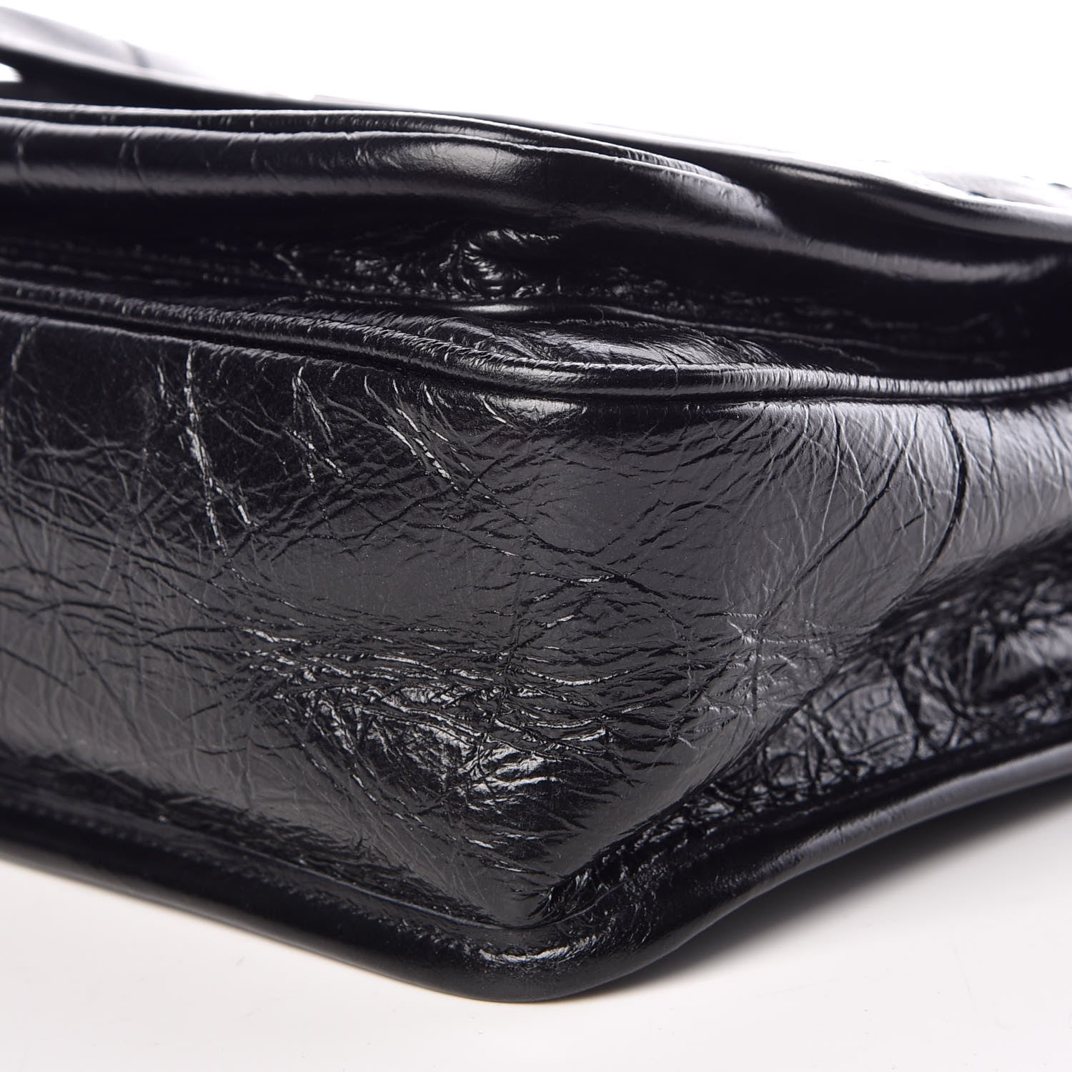 Saint Laurent Crinkled Calfskin Matelasse Monogram Baby Niki Chain Satchel Black 10 of 10