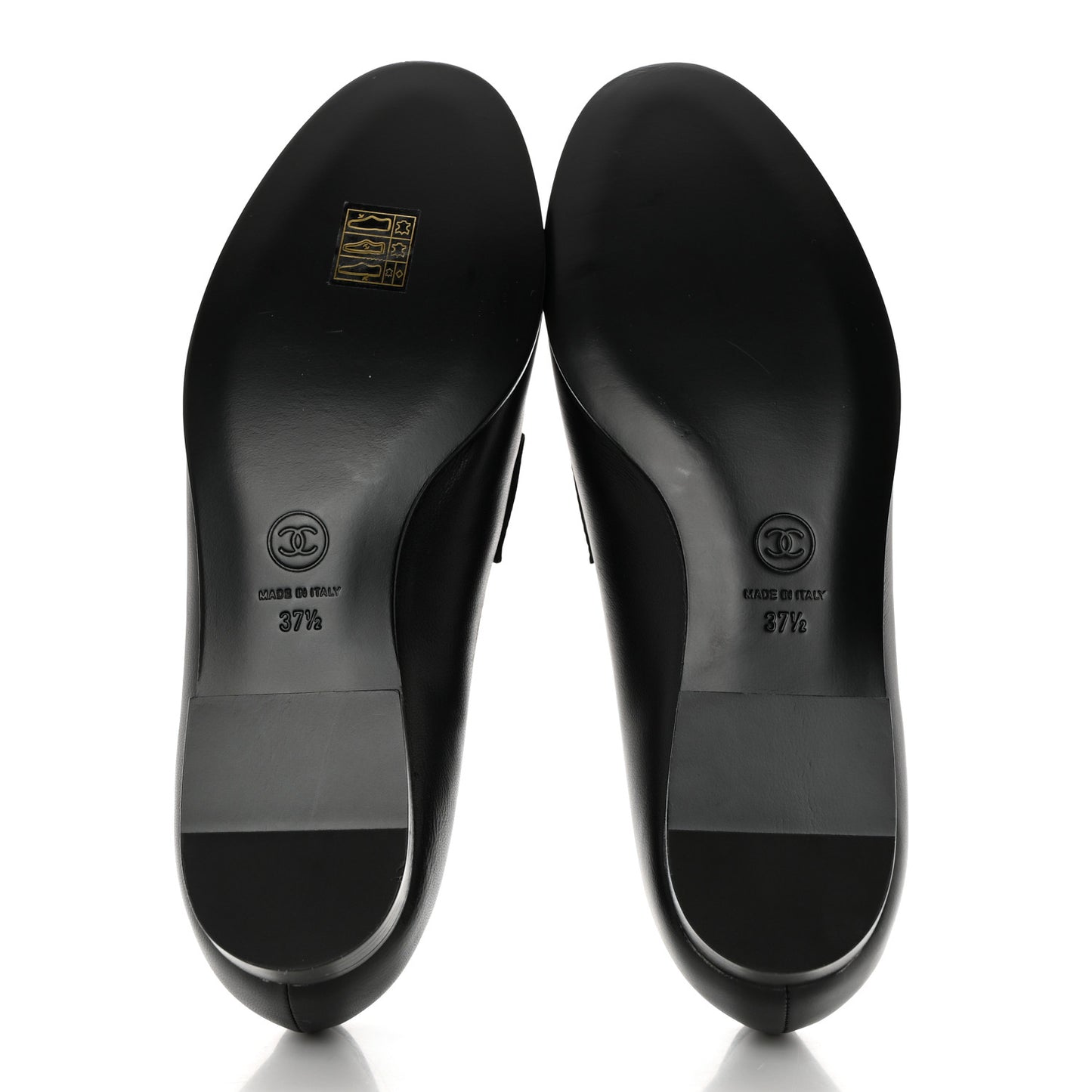 Lambskin Enamel CC Moccasin Loafers 37.5 Black