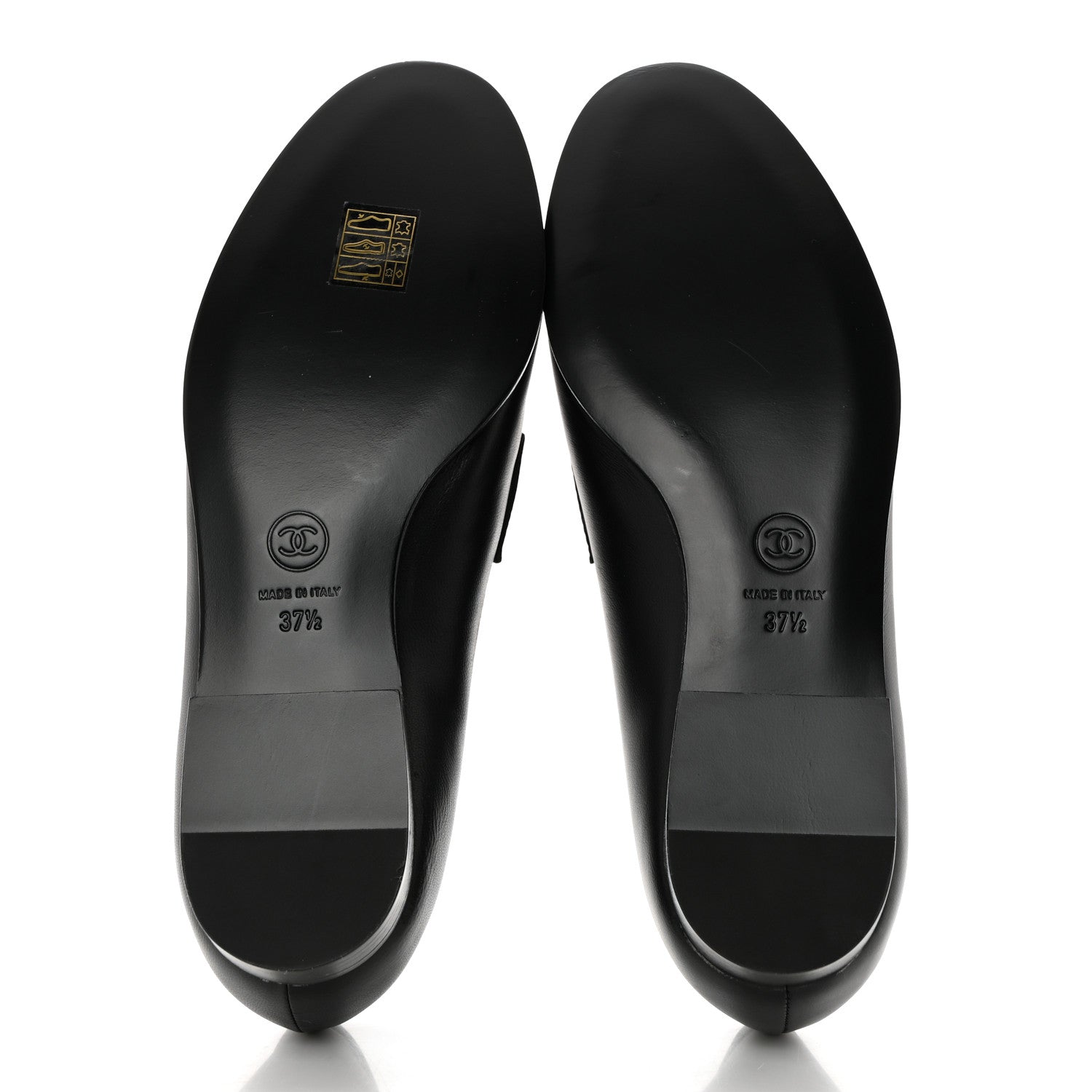 Chanel Lambskin Enamel CC Moccasin Loafers 37.5 Black 5 of 9