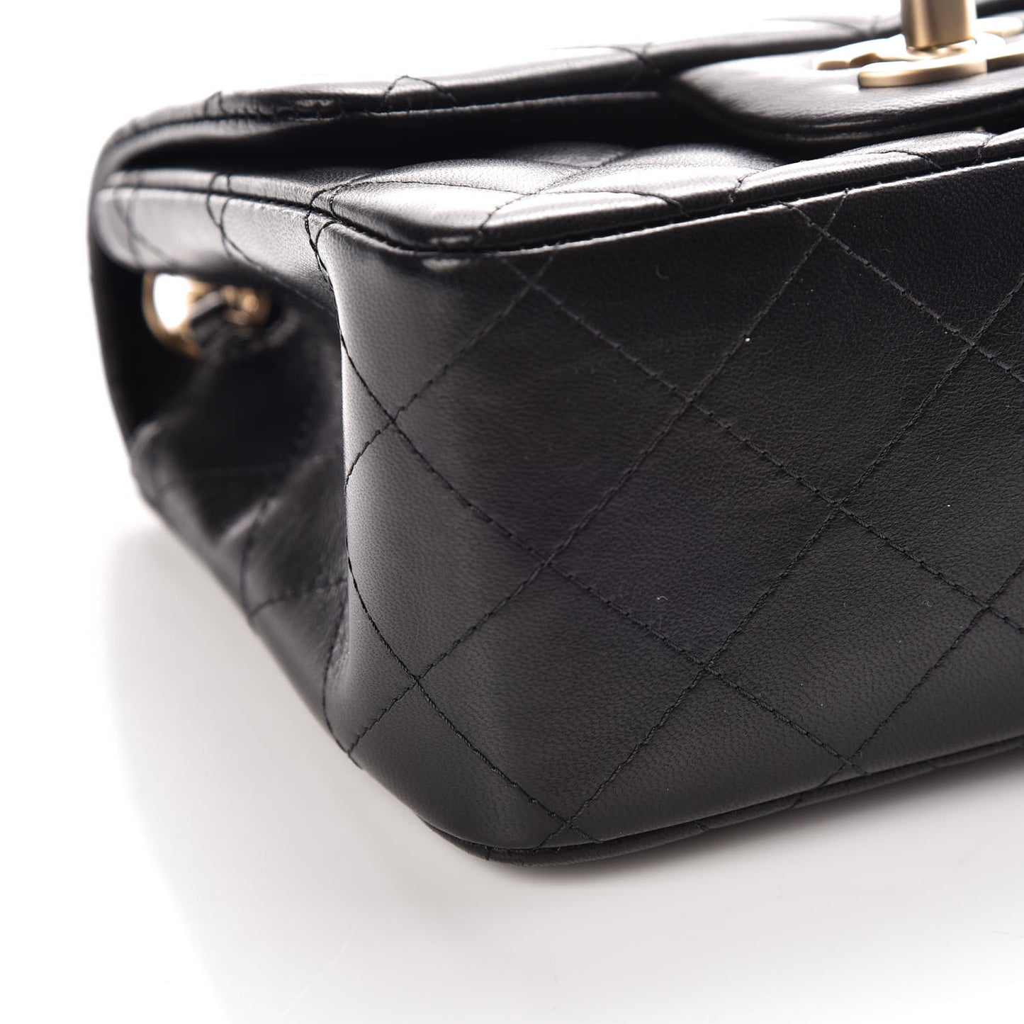 Lambskin Quilted Mini Square Flap Black