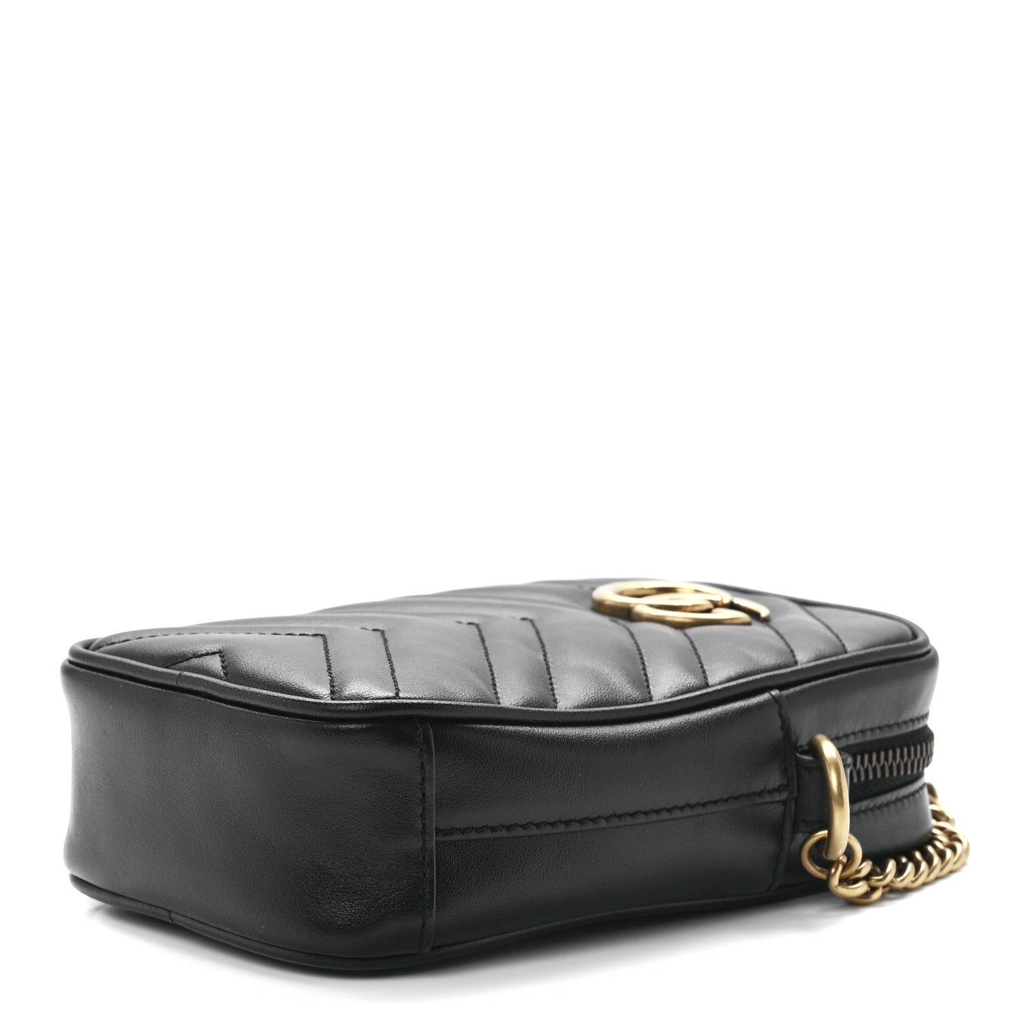 Gucci Calfskin Matelasse Mini GG Marmont Crossbody Bag Black 9 of 11