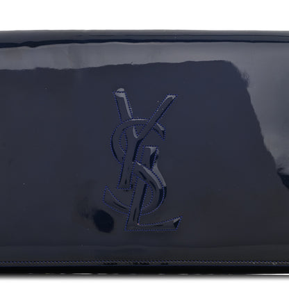 Saint Laurent Patent Calfskin Monogram Large Belle De Jour Clutch Royal Blue 7 of 12