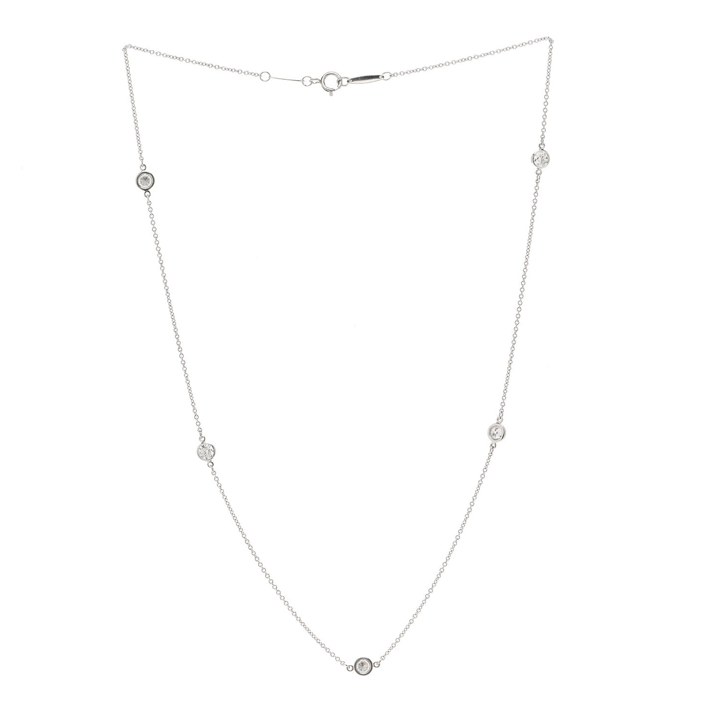 Platinum Diamond Elsa Peretti .70ctw Diamonds by the Yard 5 Station Necklace