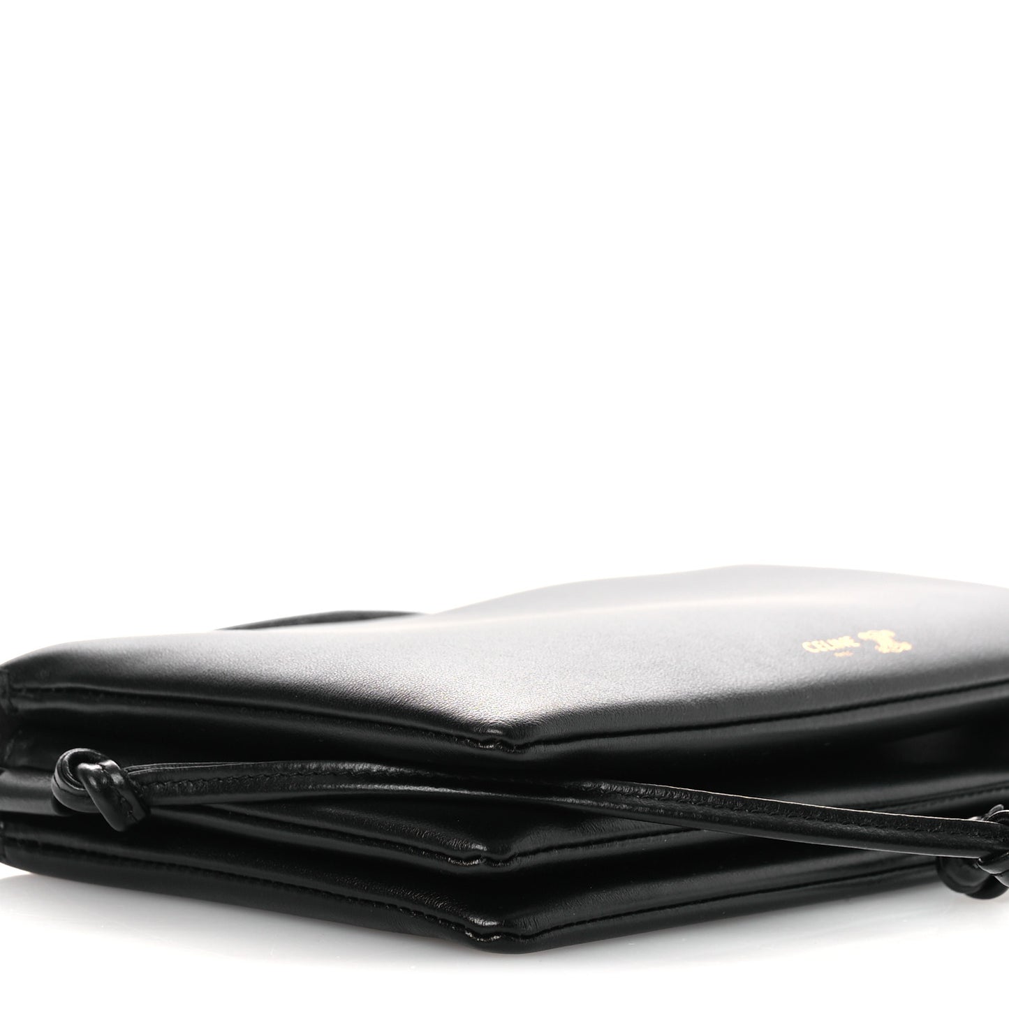 Smooth Lambskin Trio Flap Crossbody Bag Black