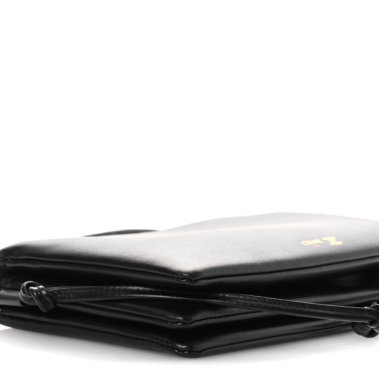 Celine Smooth Lambskin Trio Flap Crossbody Bag Black 9 of 11