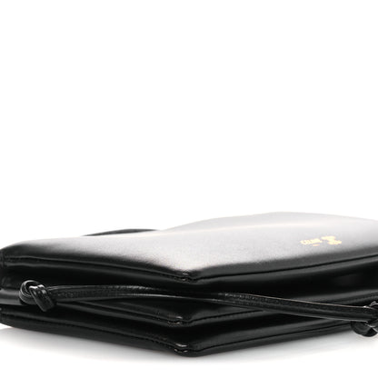 Celine Smooth Lambskin Trio Flap Crossbody Bag Black 9 of 11