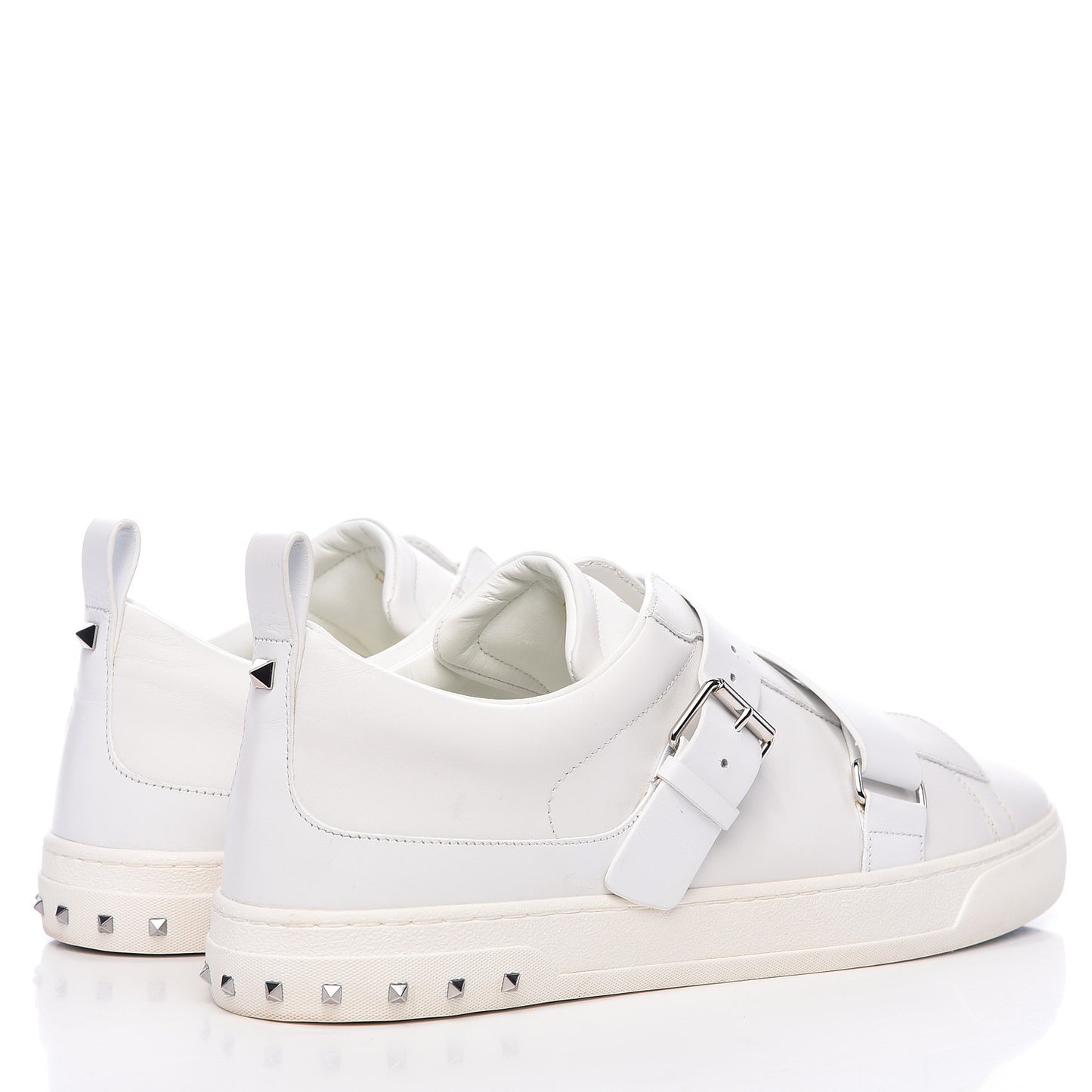 Calfskin Mens V Punk Low Top Sneakers 47 White