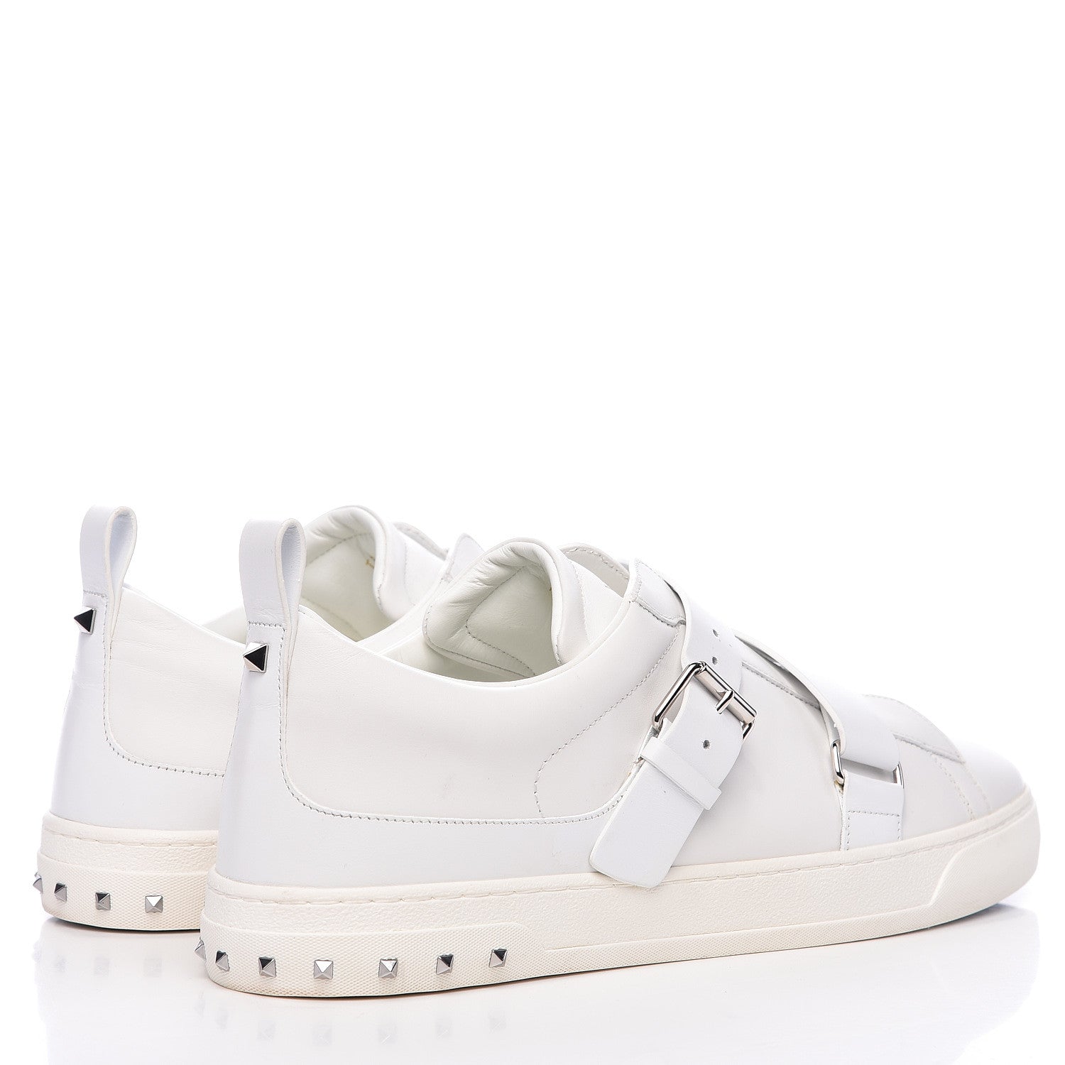 Valentino Garavani Calfskin Mens V Punk Low Top Sneakers 47 White 4 of 11