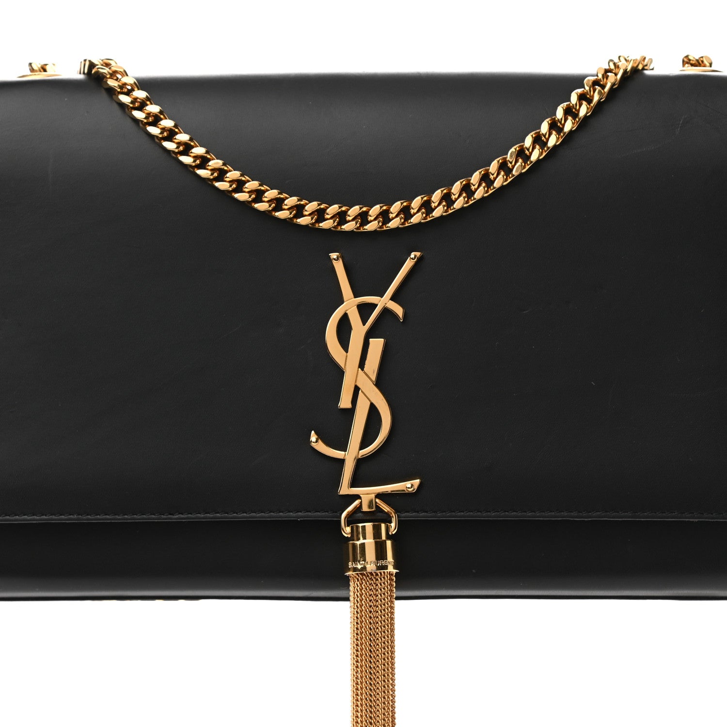 Saint Laurent Smooth Calfskin Medium Classic Monogram Kate Tassel Satchel Black 8 of 14