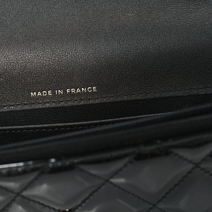 Chanel Patent Calfskin Quilted Flap Phone Holder With Chain Black 7 of 13