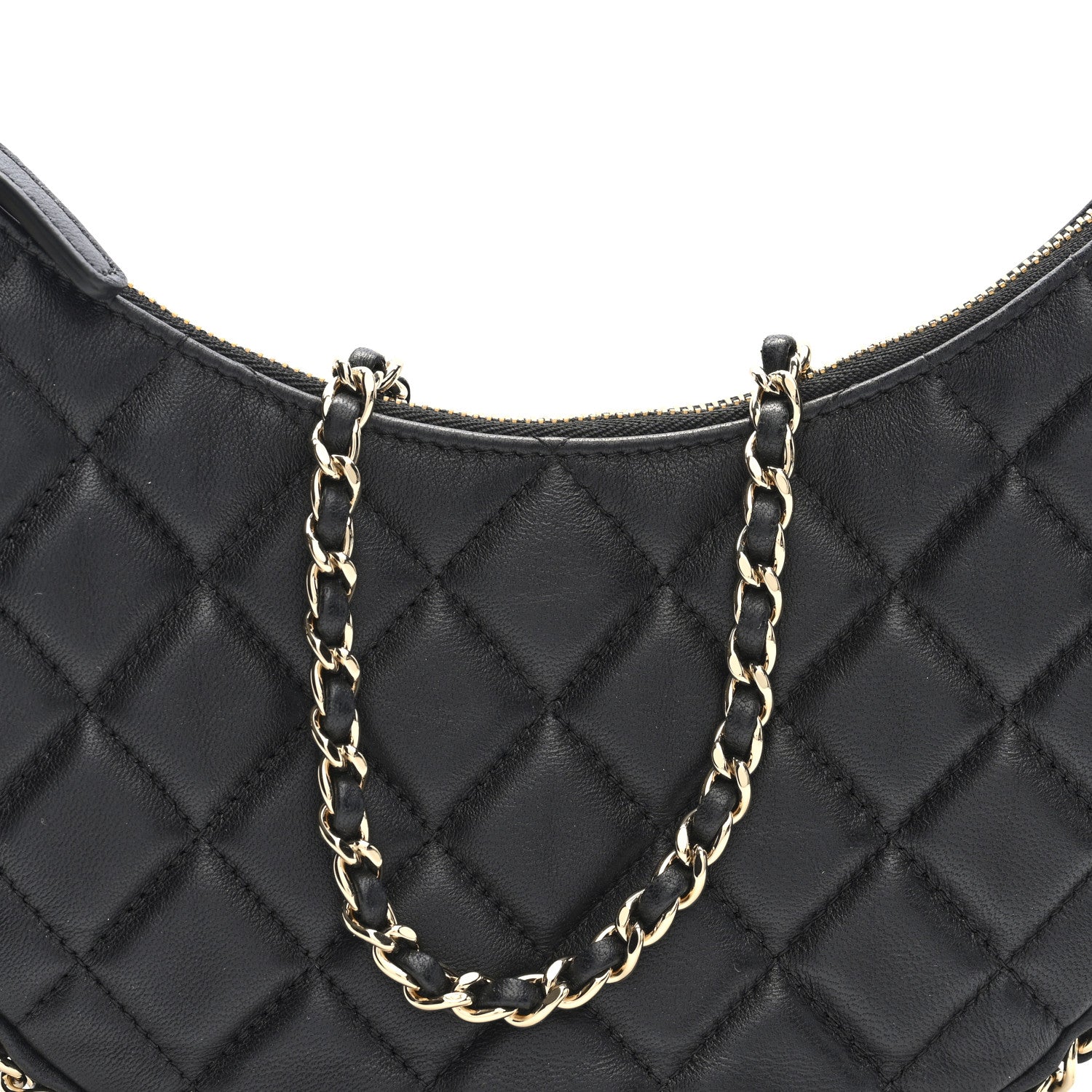 Chanel Lambskin Quilted Small Hobo Bag Black 8 of 10