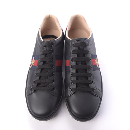 Gucci Calfskin Ayers Web Bee Embroidered Ace Sneakers 39.5 Black 6 of 10