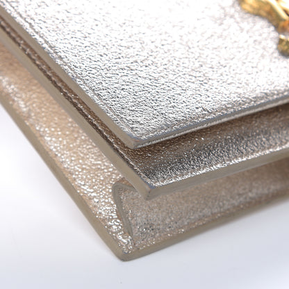 Saint Laurent Metallic Calfskin Kate Monogram Tassel Chain Wallet Gold 8 of 13