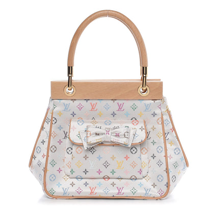 Louis Vuitton Silk Satin Monogram Multicolor Abelia White 1 of 8