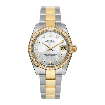 Rolex Stainless Steel 18K Yellow Gold Diamond Mother of Pearl 31mm Oyster Perpetual Datejust Watch 178383 1 of 5