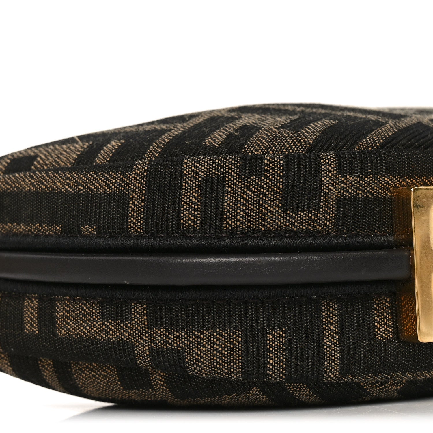 Fendi Fabric Jacquard FF 1974 Nano Fendigraphy Hobo Charm Tobacco Moro 9 of 10