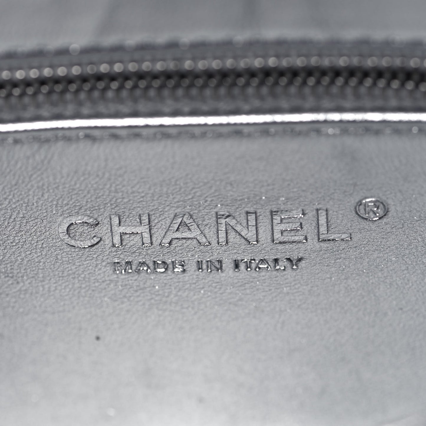 Hammered Metallic Calfskin Quilted Flap Silver