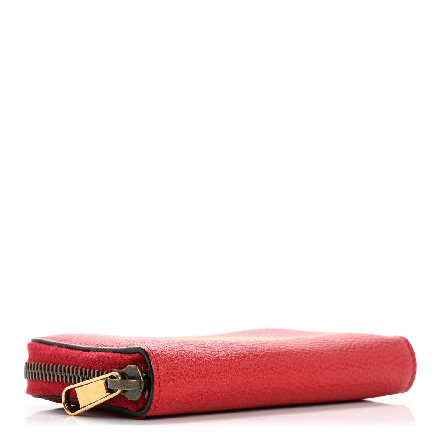 Gucci Calfskin Logo Zip Around Card Case Hibiscus Red 4 of 10