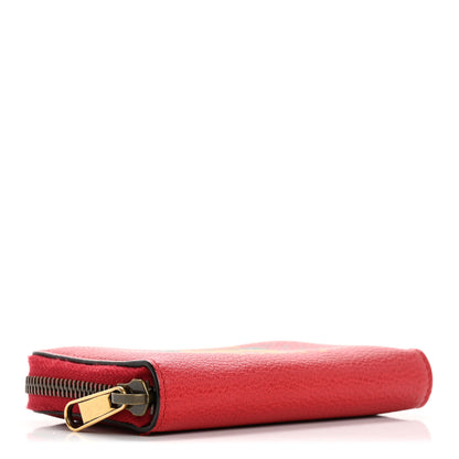 Gucci Calfskin Logo Zip Around Card Case Hibiscus Red 4 of 10