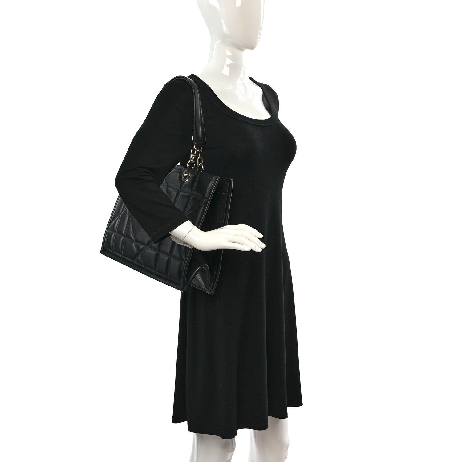 Christian Dior Calfskin Archicannage Medium Essential Tote Black 2 of 11