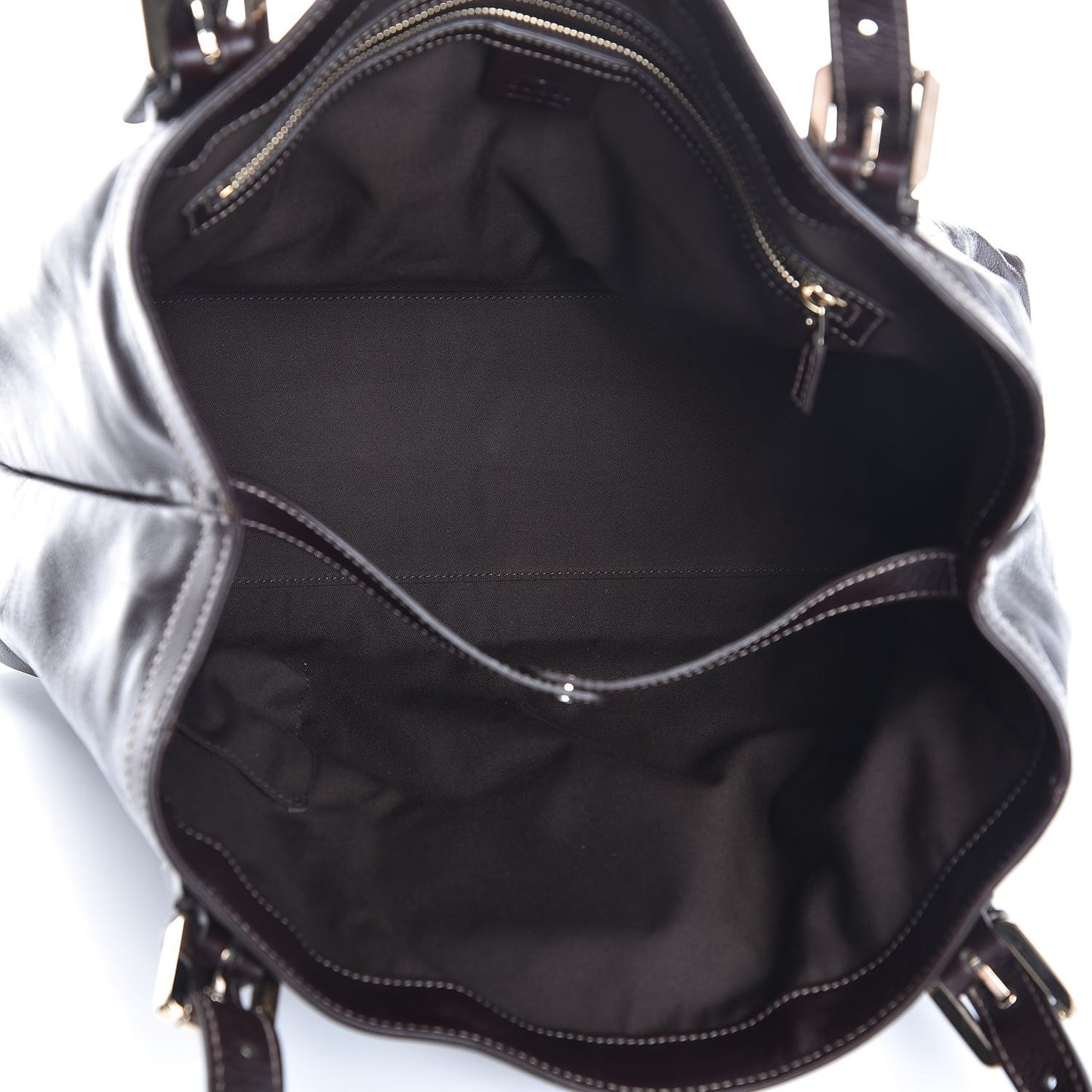 Calfskin Medium Britt Tote Dark Brown