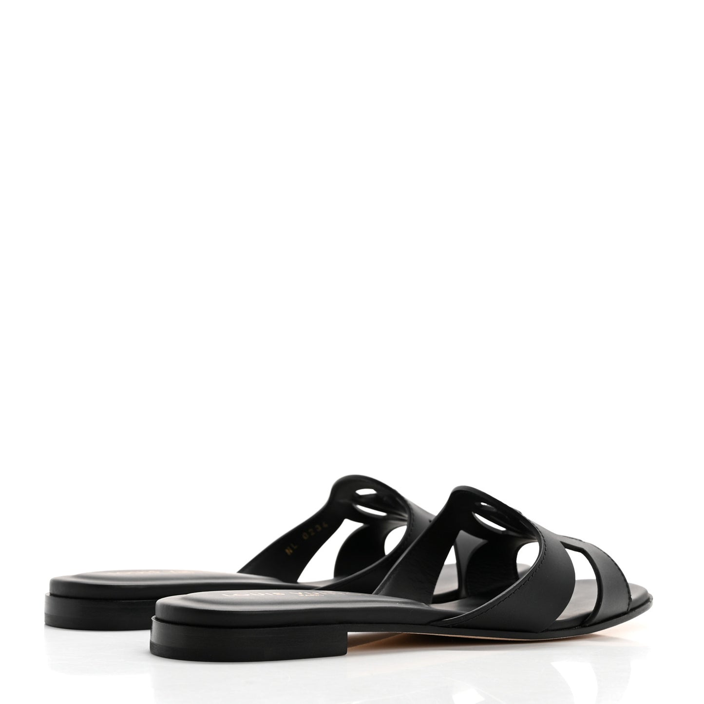 Calfskin LV Isola Flat Sandals 40 Black