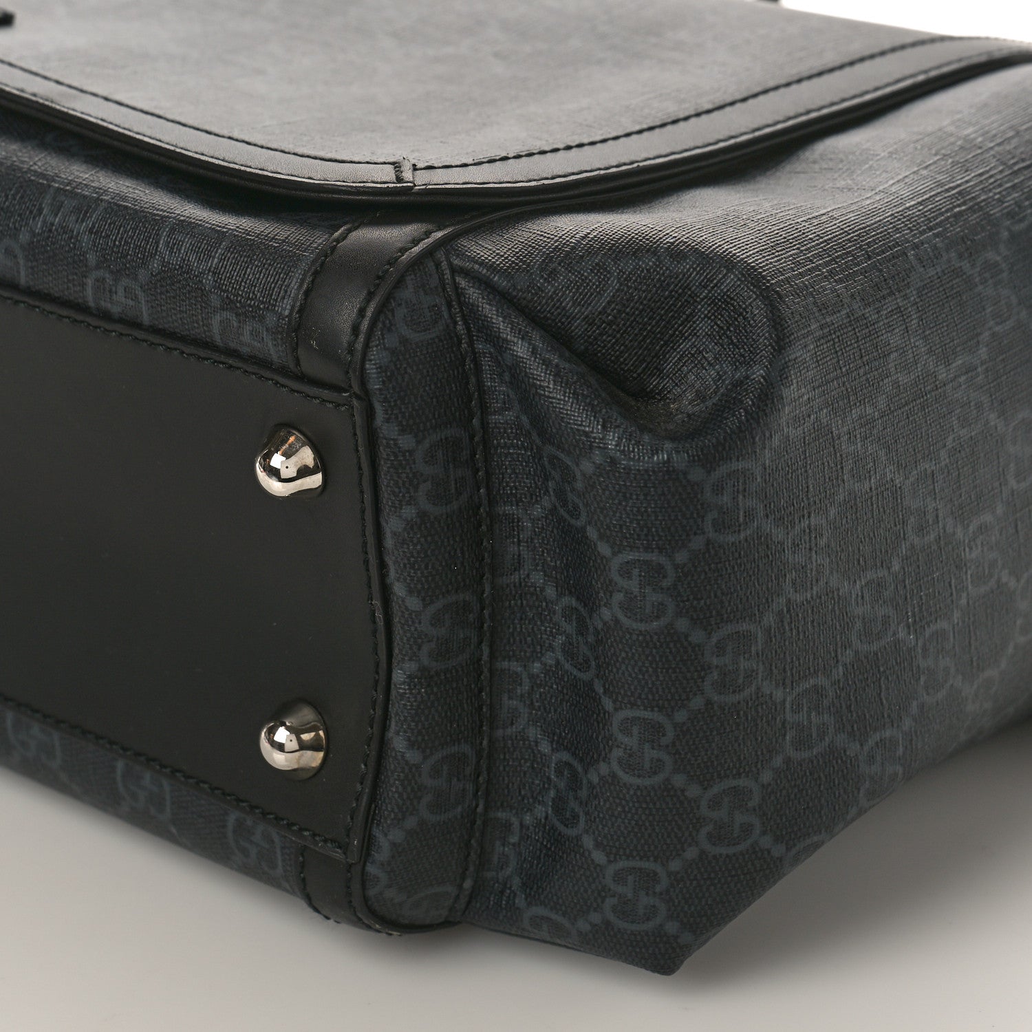 Gucci GG Supreme Monogram Web Messenger Diaper Bag Black Grey 8 of 10