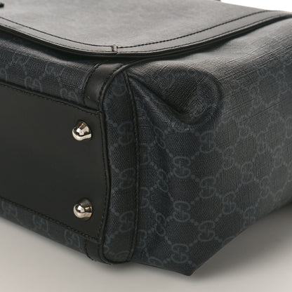 Gucci GG Supreme Monogram Web Messenger Diaper Bag Black Grey 8 of 10