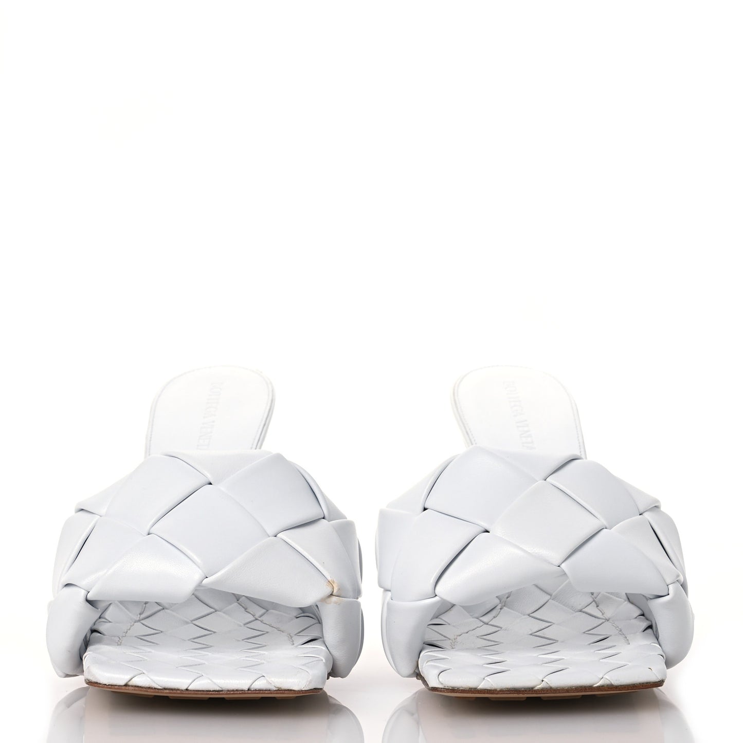 Nappa Maxi Intrecciato Lido Mule Sandals 40 Optic White