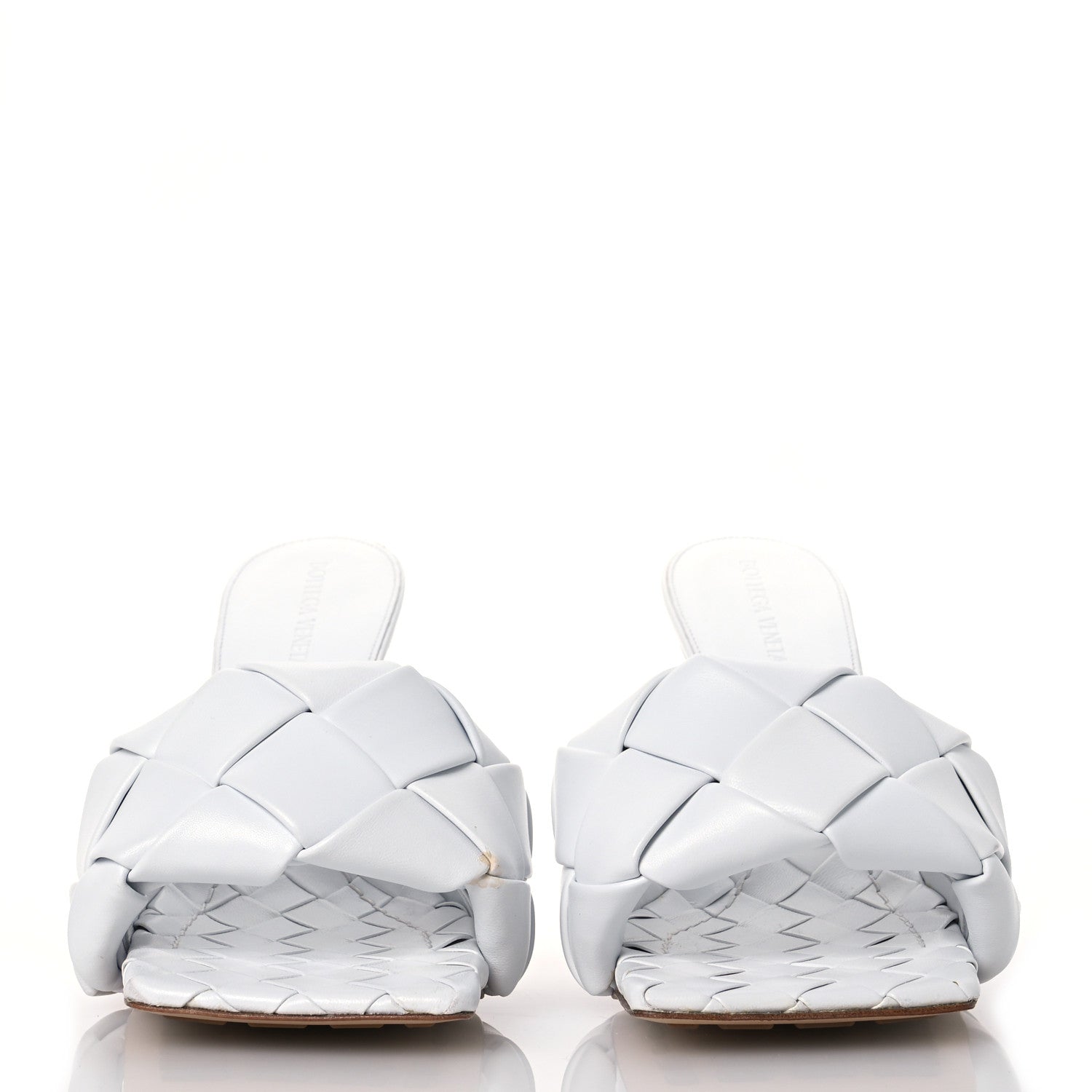 Bottega Veneta Nappa Maxi Intrecciato Lido Mule Sandals 40 Optic White 2 of 14