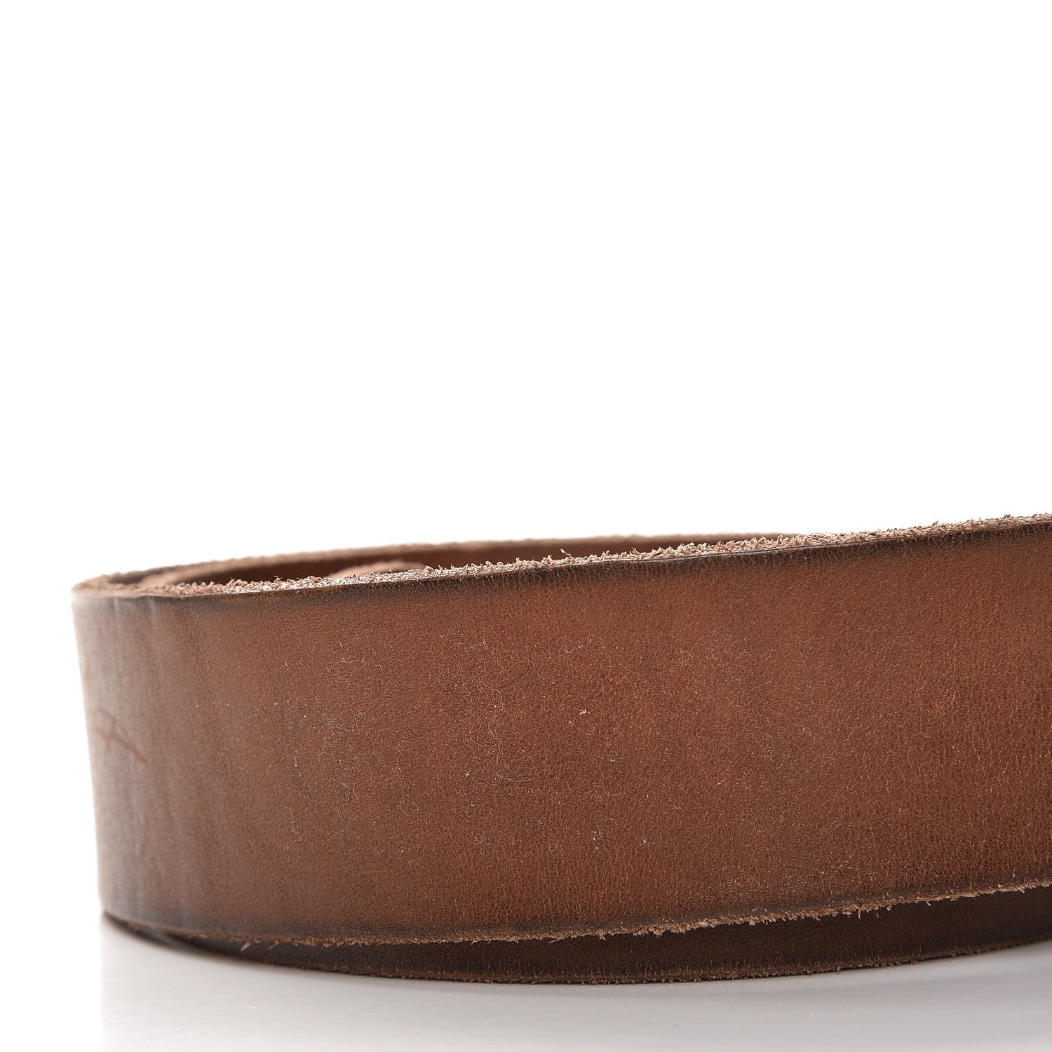 Gucci Calfskin Brass Feline Buckle Belt 80 32 Brown 6 of 6