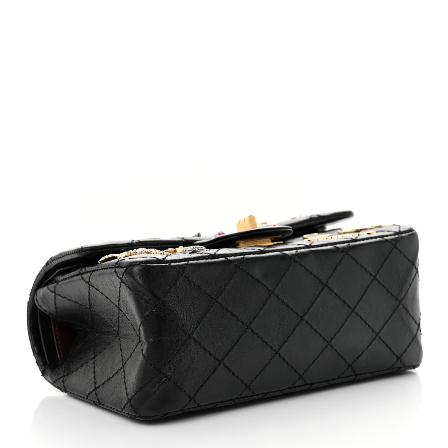 Chanel Aged Calfskin Lucky Charms 2.55 Reissue 224 Flap Black 4 of 13
