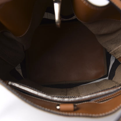 Burberry Canvas Mega Check Medium Ashby Hobo Saddle Brown 6 of 12