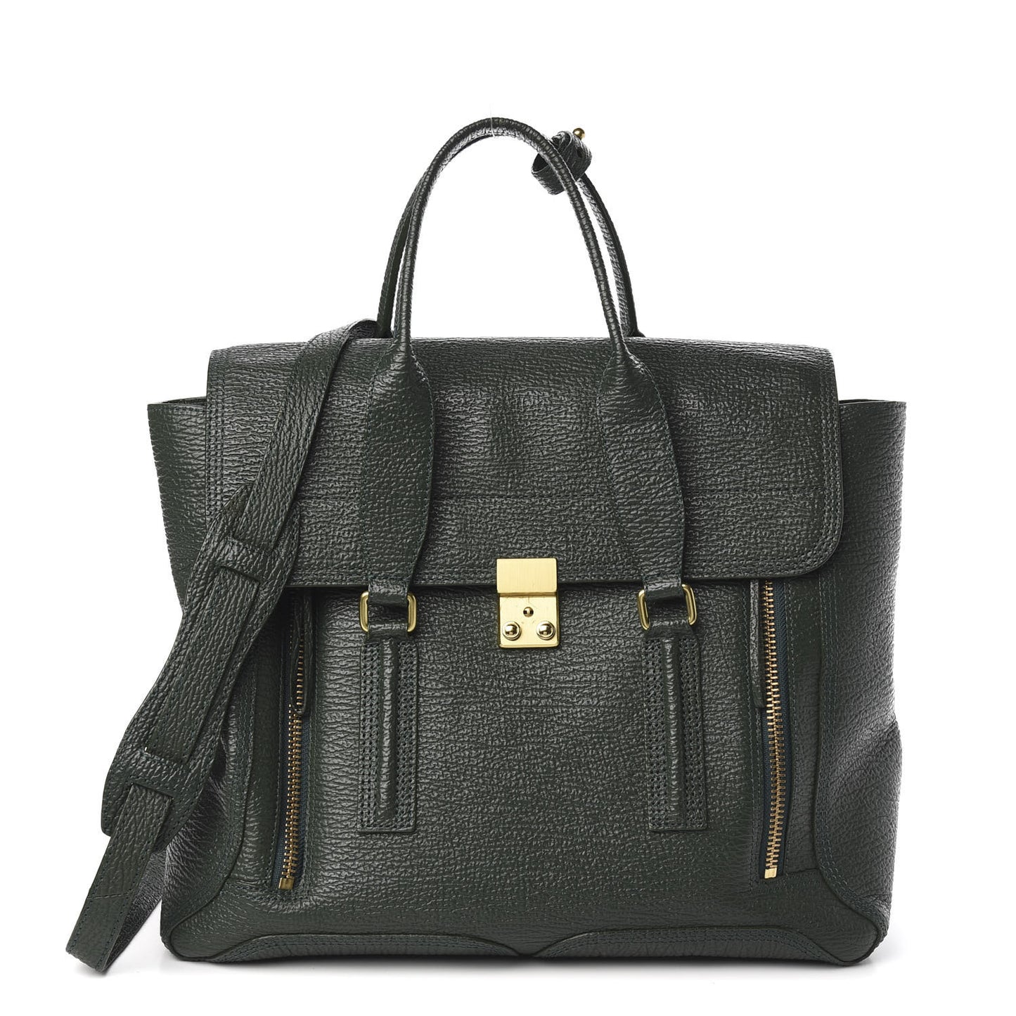 3.1 Textured Calfskin Large Pashli Satchel Jade
