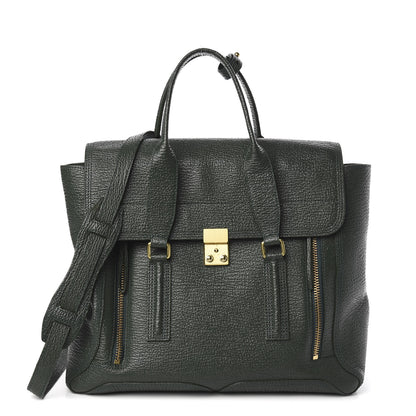 3.1 Phillip Lim 3.1 Textured Calfskin Large Pashli Satchel Jade 1 of 11