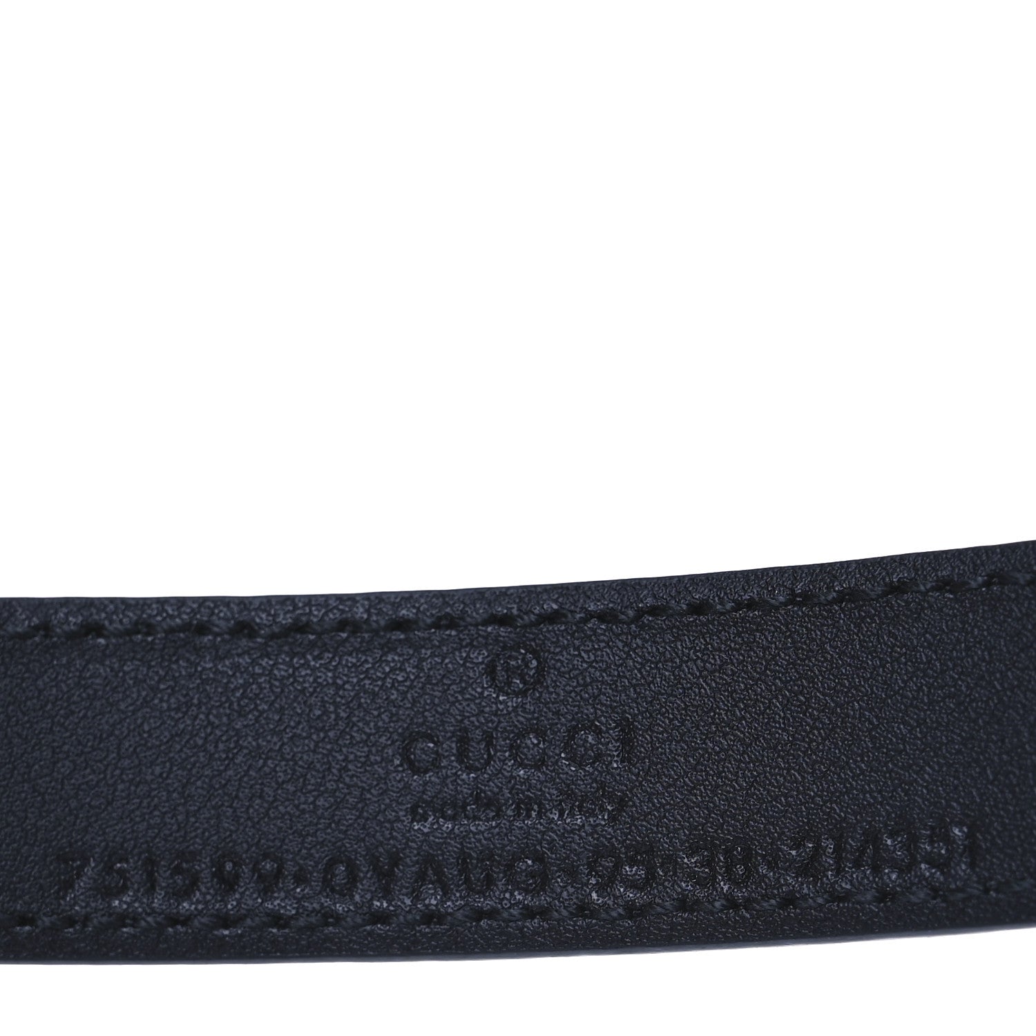 Gucci Calfskin Crystal Logo Thin Belt 95 38 Black 5 of 5