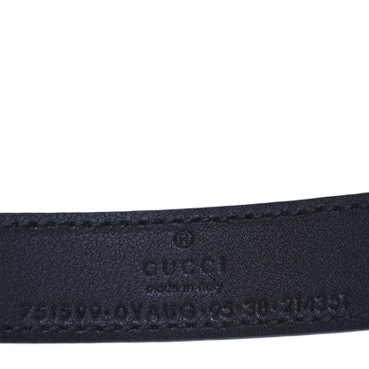 Gucci Calfskin Crystal Logo Thin Belt 95 38 Black 5 of 5
