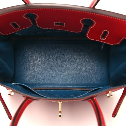 Hermes Epsom Candy Birkin 30 Rouge Casaque Bleu Thalassa 5 of 12
