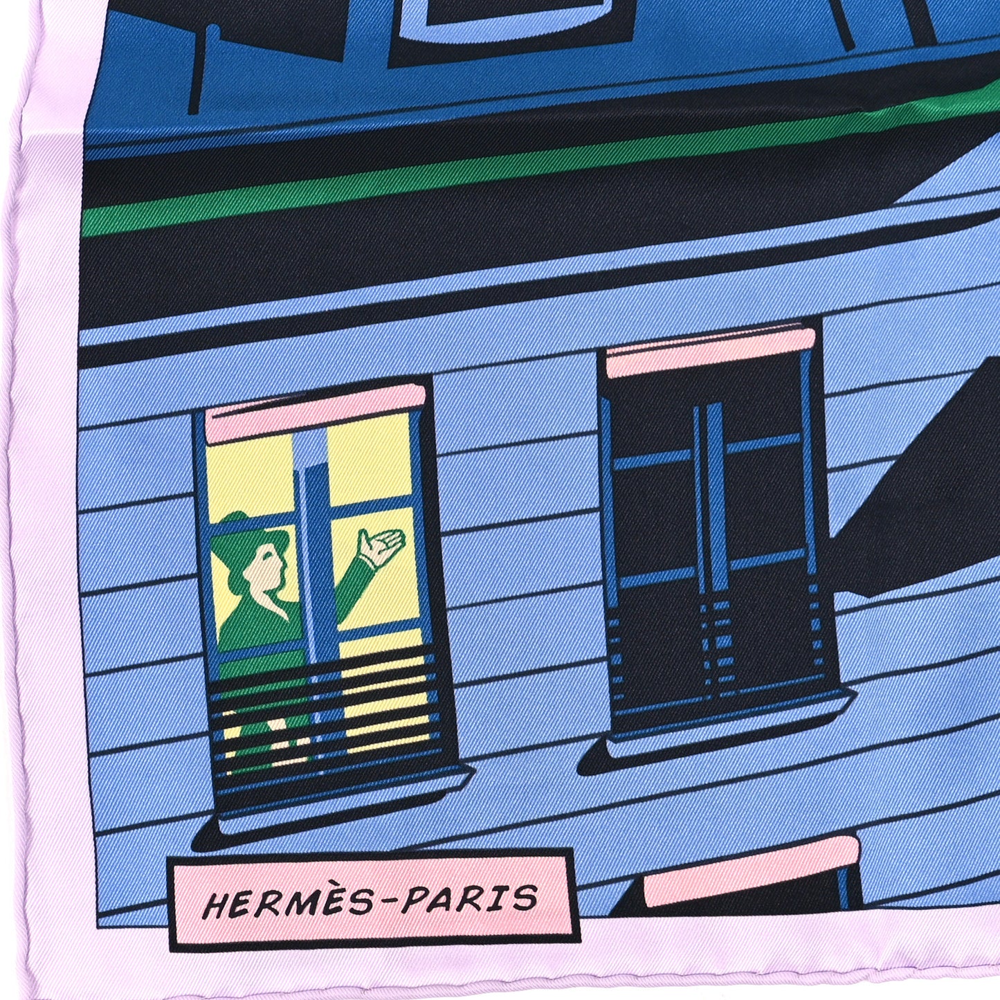 Silk Minuit Au Faubourg Scarf 70 Parme Bleu Vert