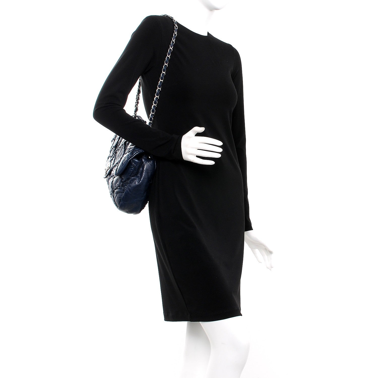 Chanel Calfskin Ultra Stitch Oversize Flap Navy 2 of 7