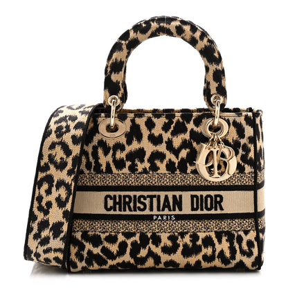 Christian Dior Canvas Medium Mizza Embroidered Lady D-Lite Beige Multicolor 1 of 9