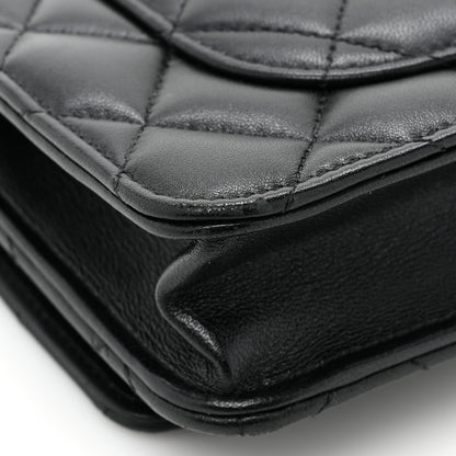 Chanel Lambskin Quilted Wallet On Chain WOC Black 14 of 16