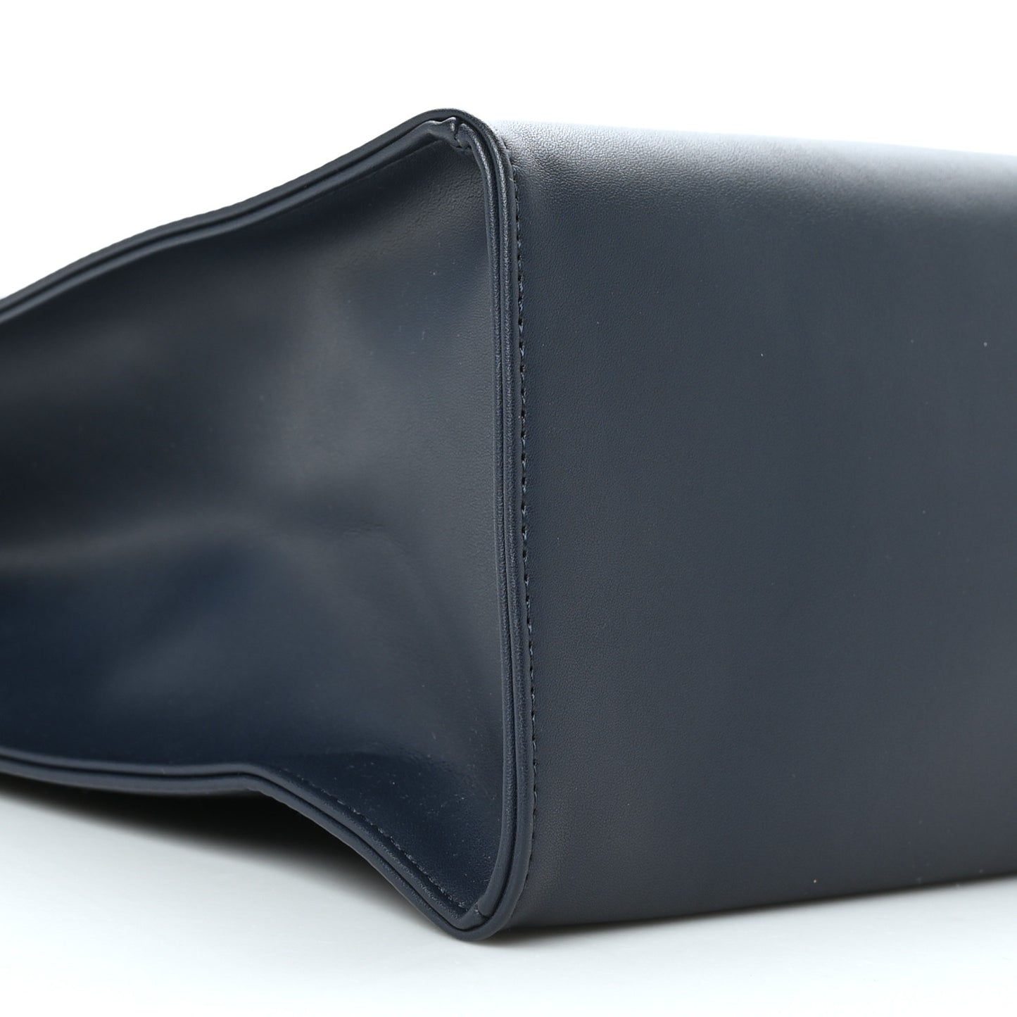 Vegan Leather Medium Shopping Bag Navy